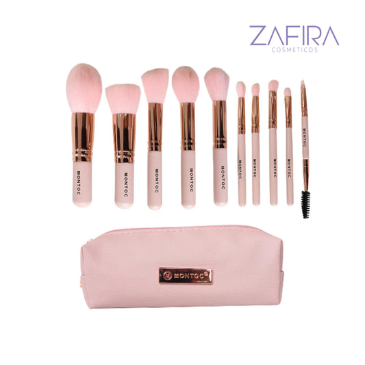 Kit Mini Brochas Viajero Rosado MONTOC